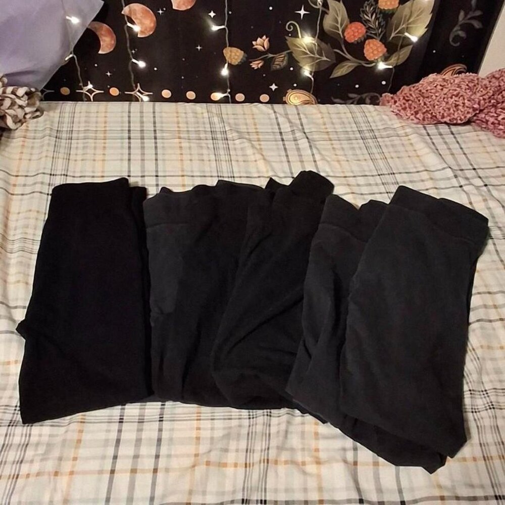 6 pair black legging bundle